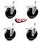 Service Caster 6 Inch Phenolic Swivel 3/8 Inch Threaded Stem Caster Set with Total Lock Brake SCC-TSTTL20S615-PHS-381615-4 - alternate 4